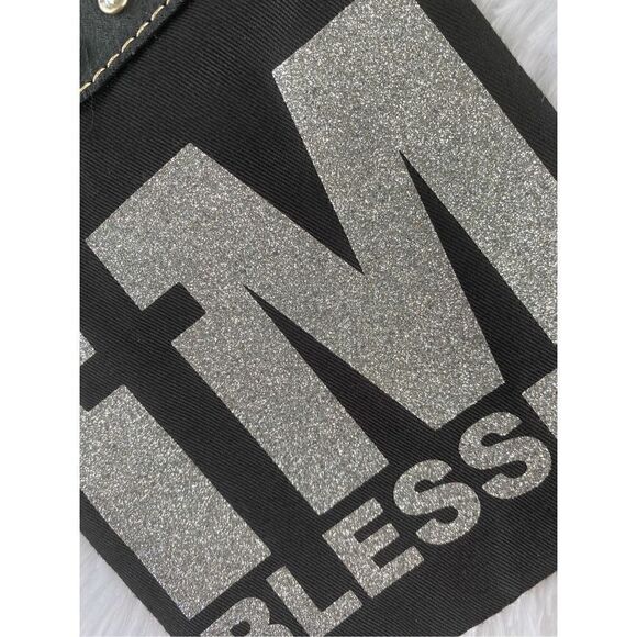 NWOT PG Collection Black Canvas Leather “I’m Blessed” Cell Phone Purse - Picture 3 of 8